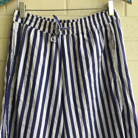 Onia Chloe Stripe Poplin Wide Leg Palazzo Pants - Picture 2 of 9